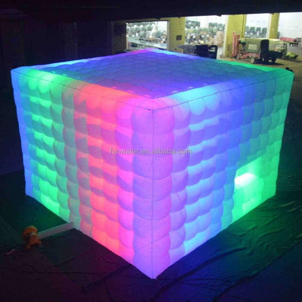 Blow Up Night Club Commercial Large Wedding Event Party Led Light Cube Inflatable Nightclub Tent