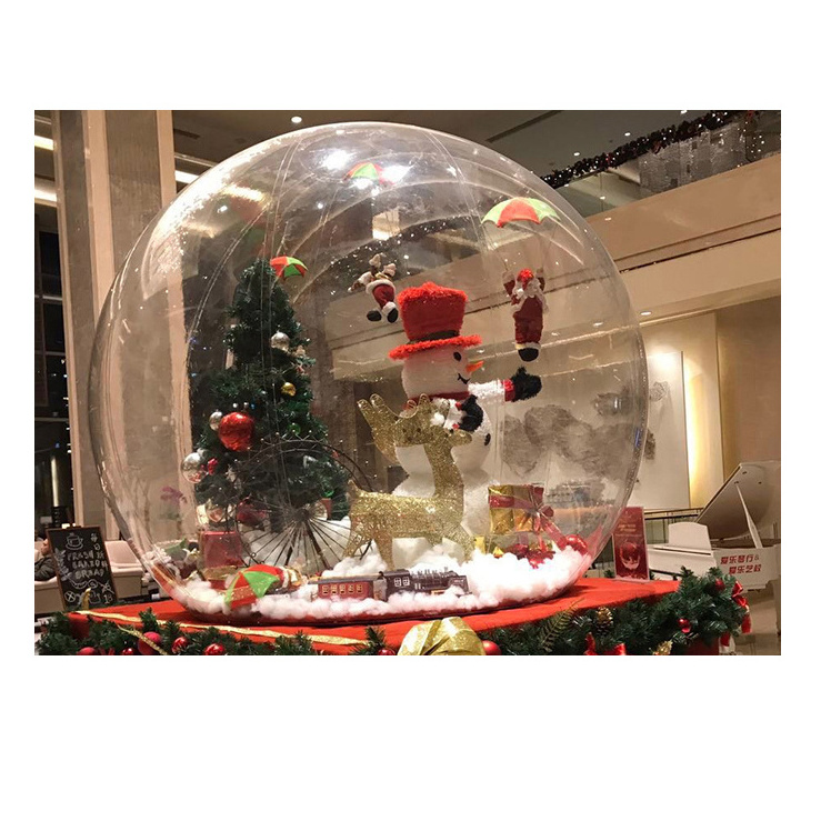 SZL Outdoor 4M Attractive New Year Inflatable Giant Snowglobe Human Size Snow Globe Blow Up