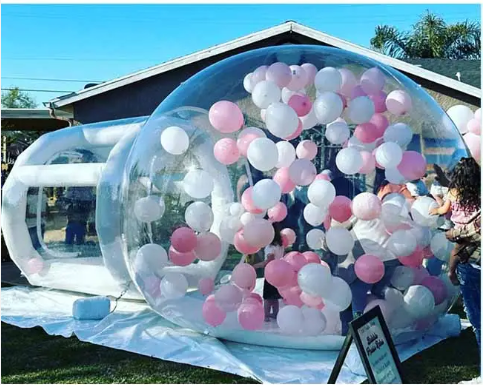 Party bouncy balloon rental tunnel bubble house transparent dome OEM inflatable house