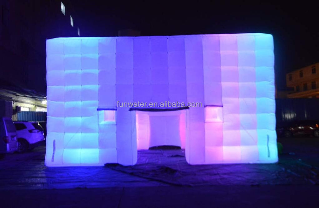 Blow Up Night Club Commercial Large Wedding Event Party Led Light Cube Inflatable Nightclub Tent