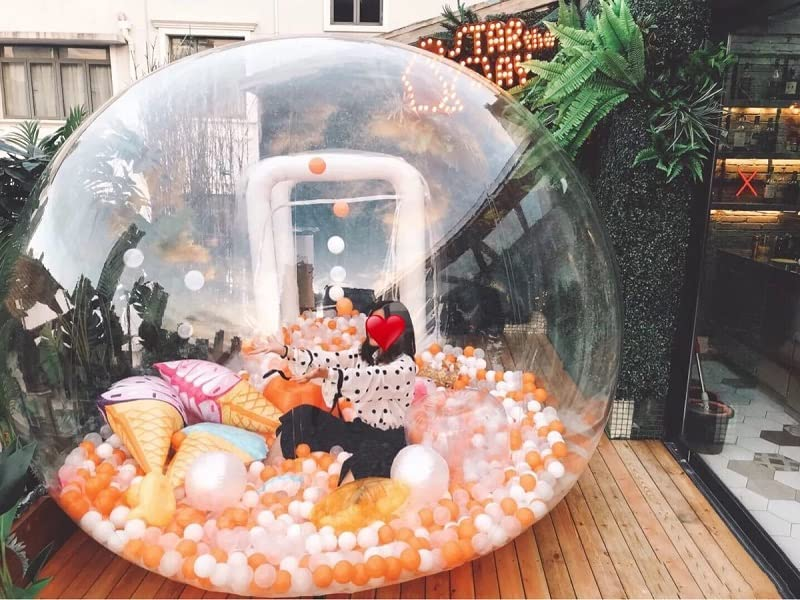 Party bouncy balloon rental tunnel bubble house transparent dome OEM inflatable house