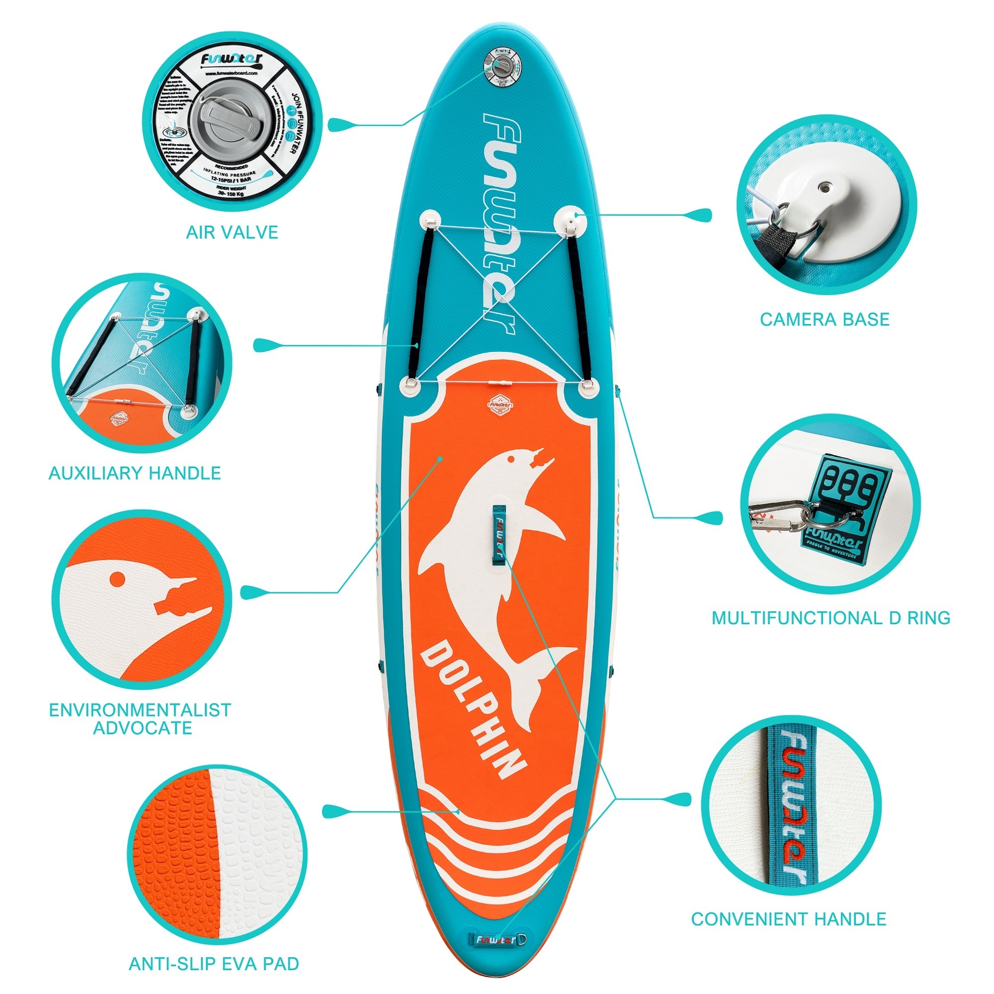 FUNWATER Dropshipping OEM paddle board inflatable portable race sup board large sup paddle stand sup surfboard supboard sub