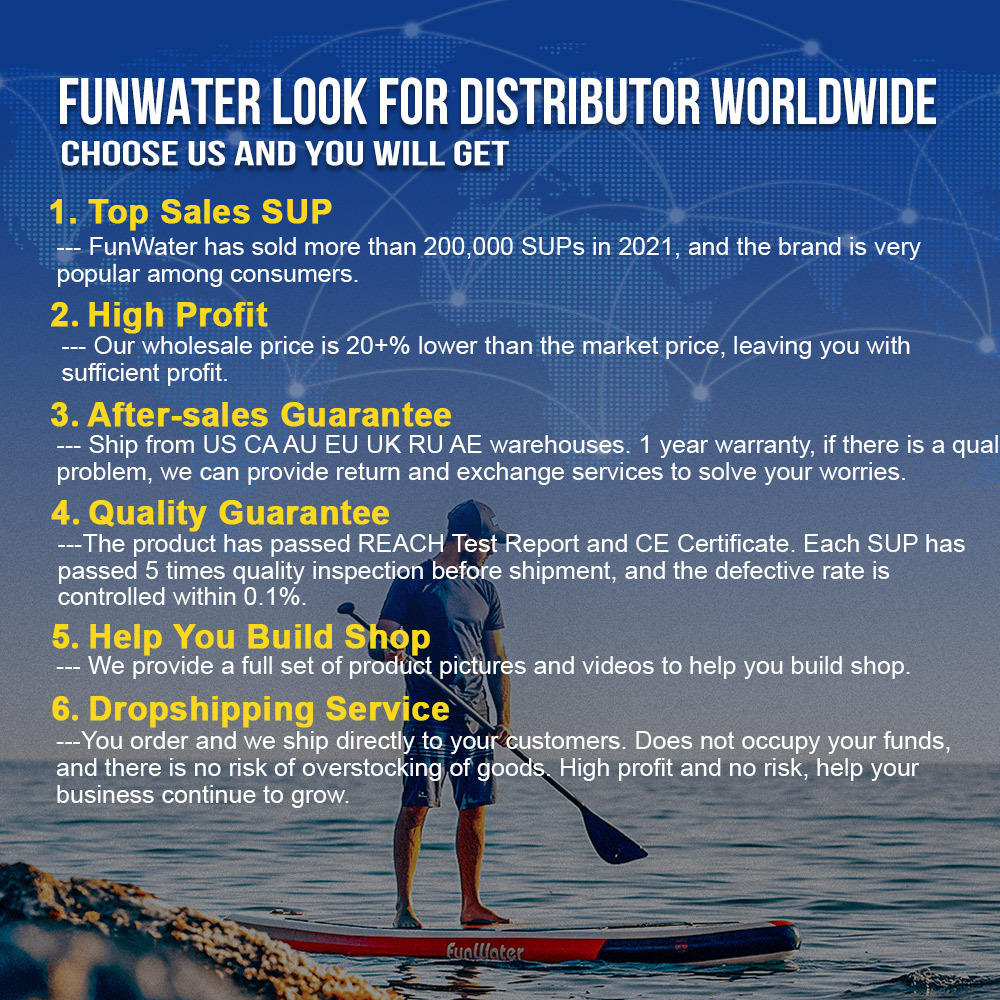 FUNWATER Dropshipping OEM paddle board inflatable portable race sup board large sup paddle stand sup surfboard supboard sub