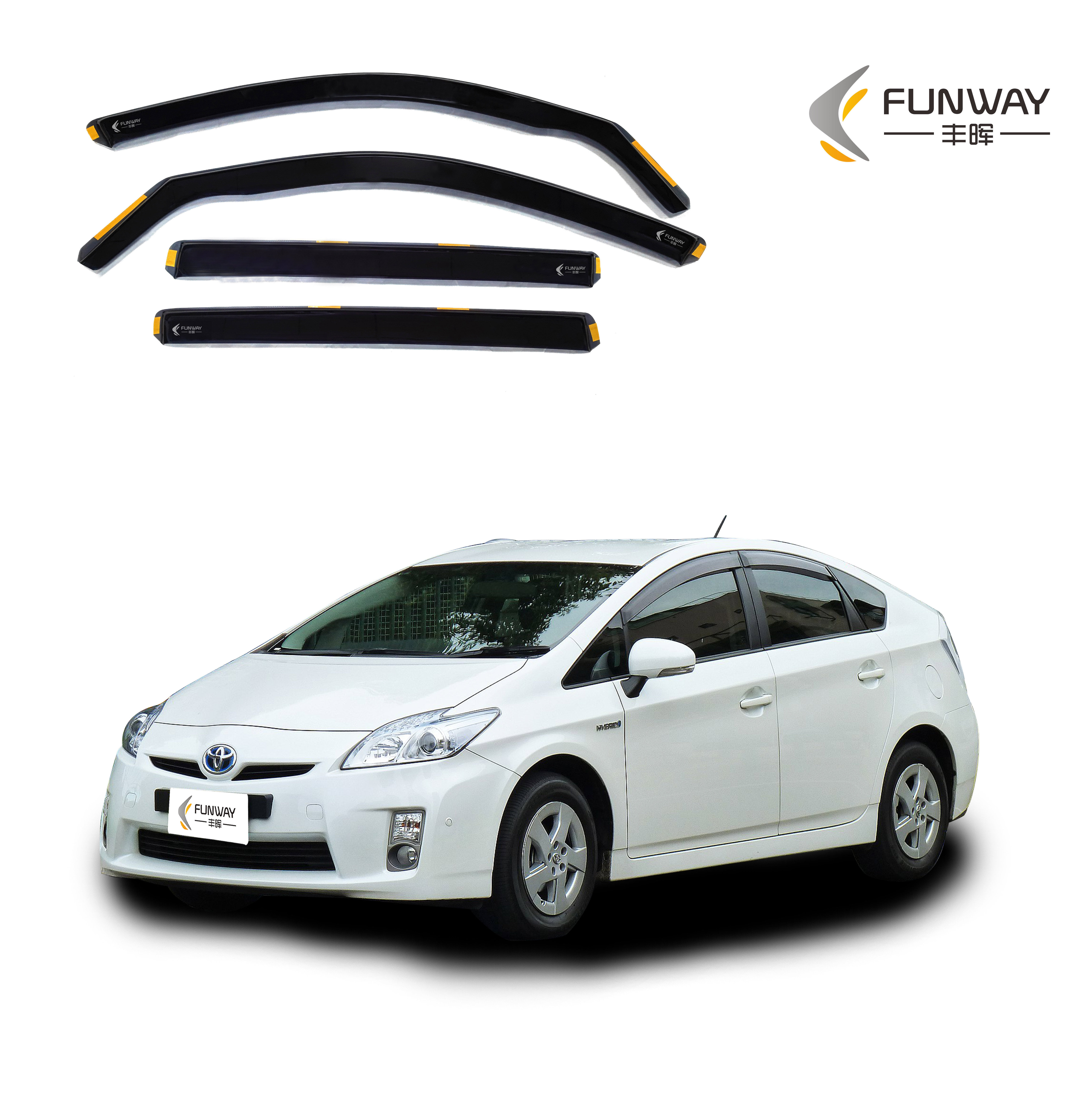 Weather Shield Vent Shade Rain Guard Wind Deflector Use For TOYOTA PRIUS MK3 2010-2015 5 Door Liftback