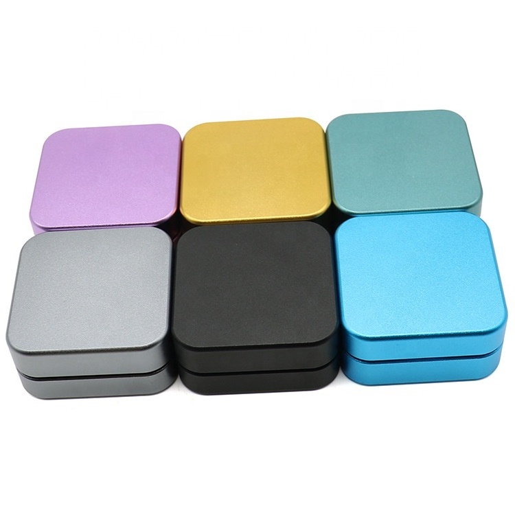 New design high quality 2 piece 55mm  custom logo metal aluminum  square spice crusher herb grinder