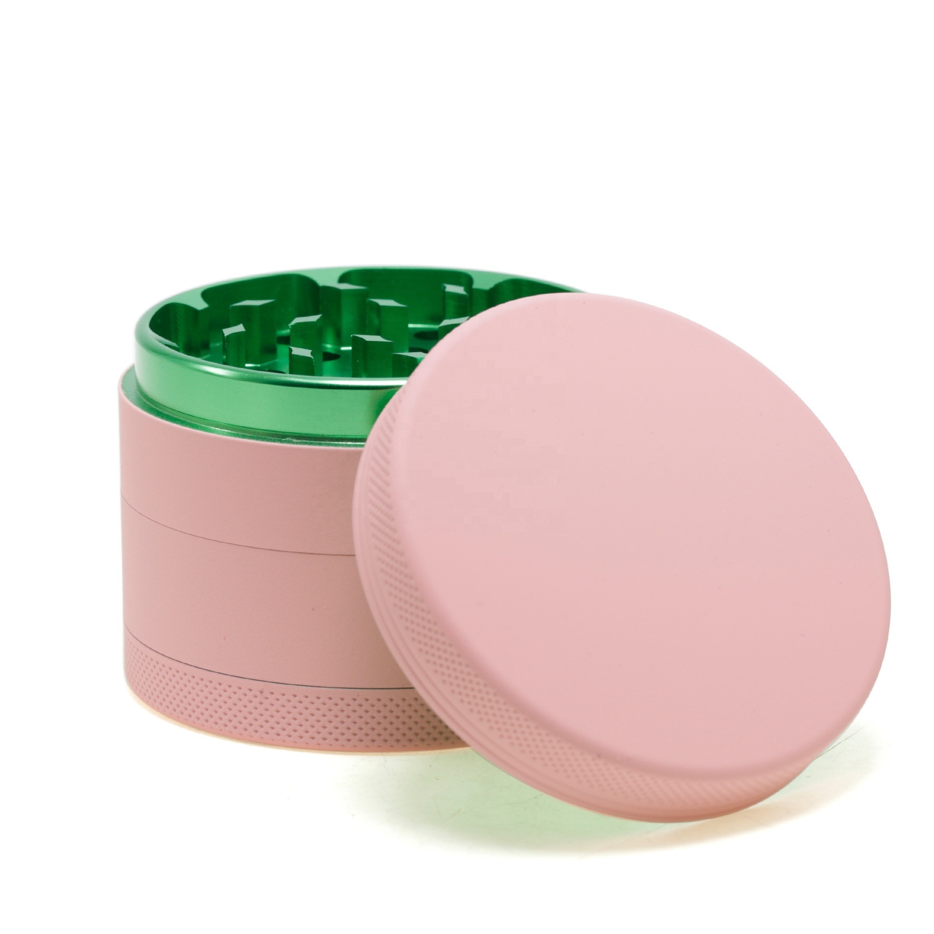 New 63MM four layers macaron color aluminum alloy outer pink series rubber paint wholesale smoking accessories