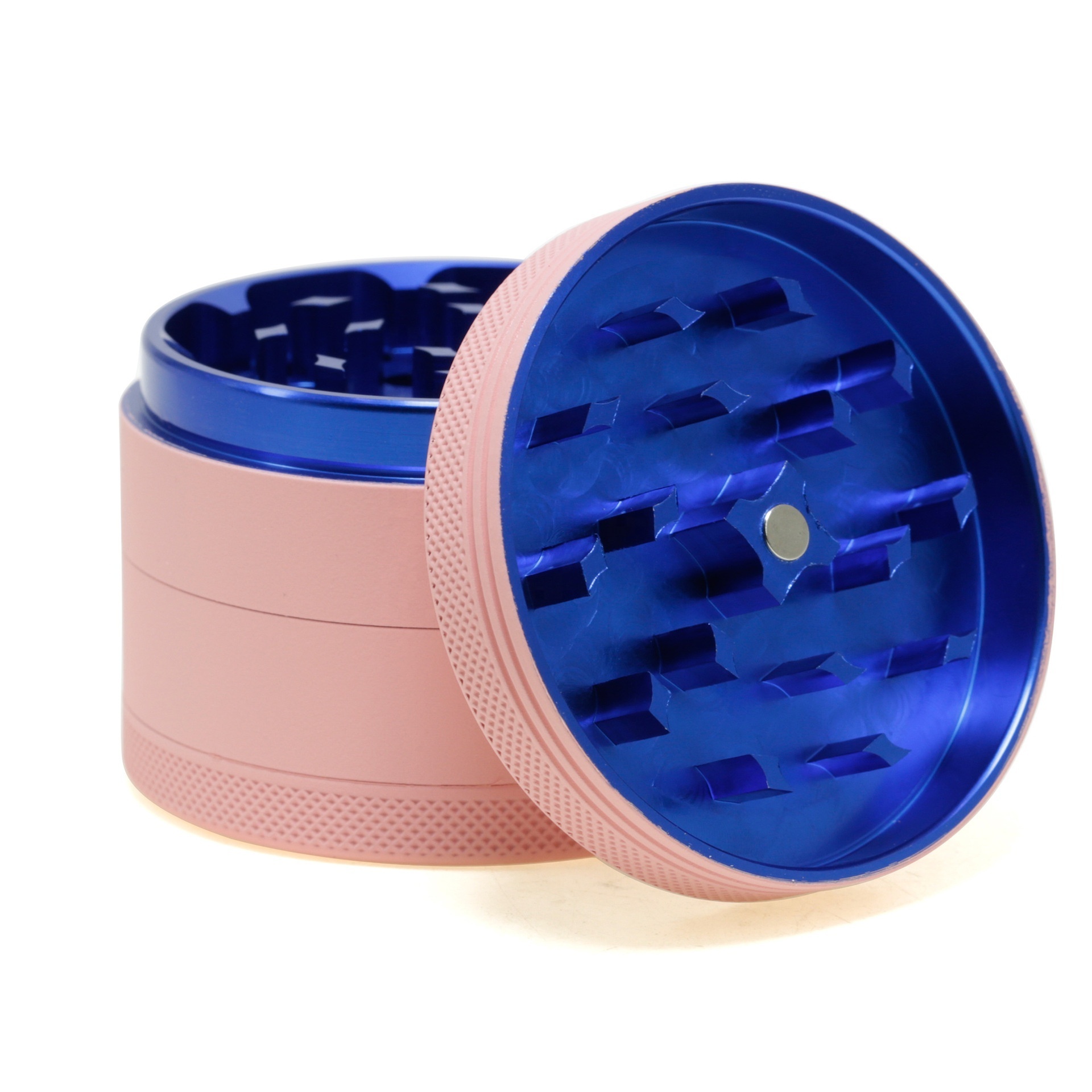 New 63MM four layers macaron color aluminum alloy outer pink series rubber paint wholesale smoking accessories