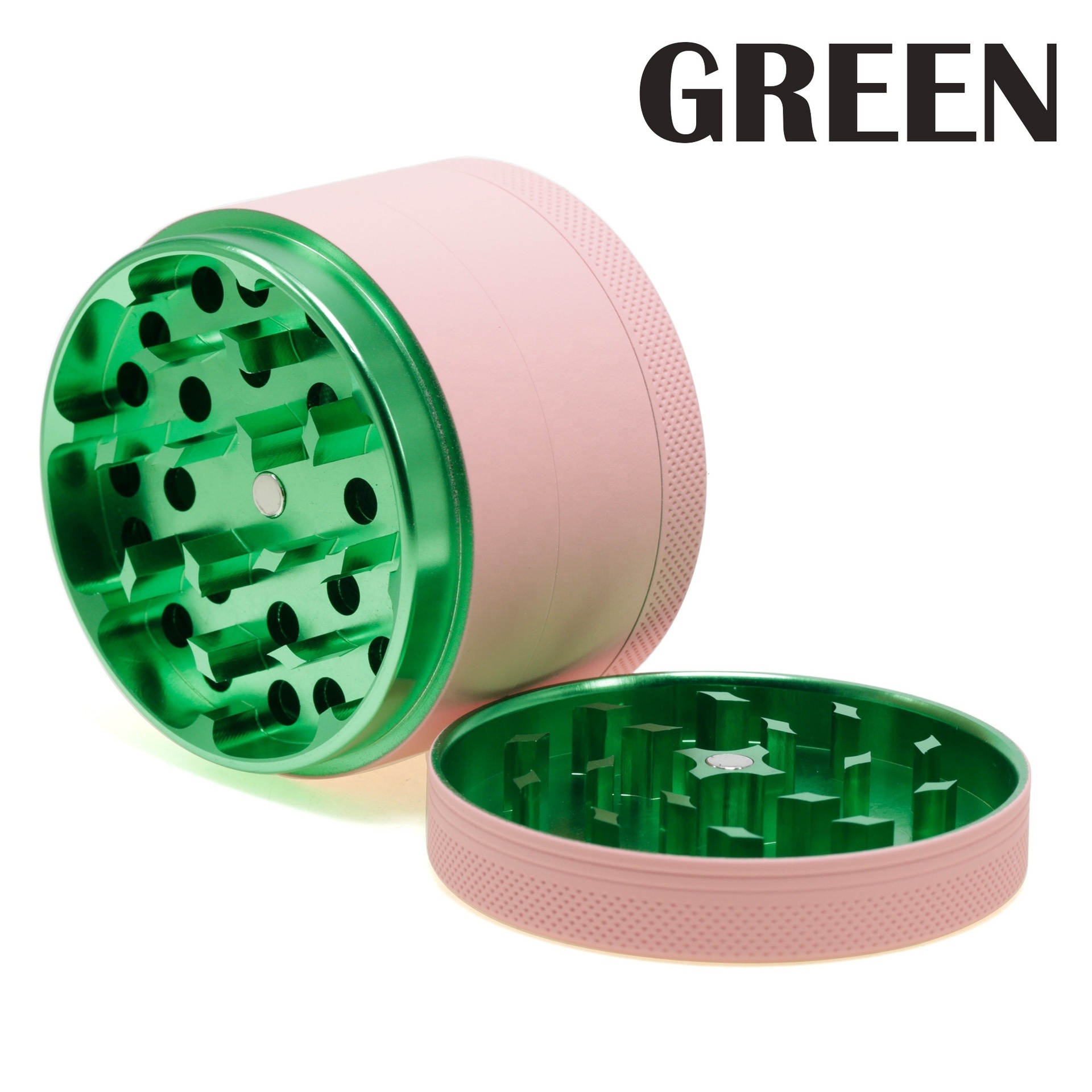 New 63MM four layers macaron color aluminum alloy outer pink series rubber paint wholesale smoking accessories