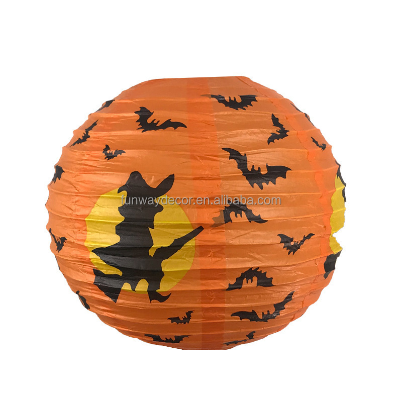 Halloween  Decoration Paper Lanterns Pumpkin Skeleton Witch Bat Hanging Lanterns for Halloween Party Decoration