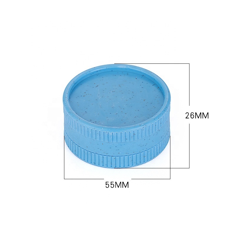 Hot sale custom logo degradable herbal grinder 55mm 2 layers eco-friendly biodegradable plastic herb grinder