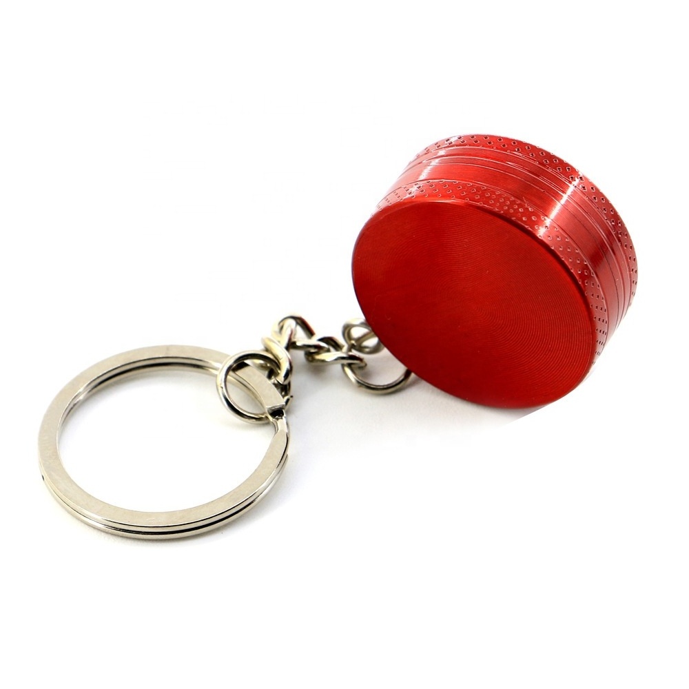 High Quality 2 Layers Zinc Alloy Custom 30mm Mini Keychain Tobacco Herb Grinder