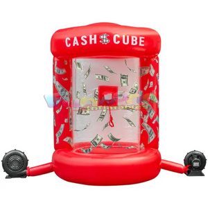 Interesting cash cube booth air blower advertising inflatable money machine game cash cube booth inflatable