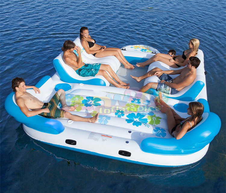 Commercial wholesale lake island toy 6 person jeux de bateau gonflable inflatable water boat