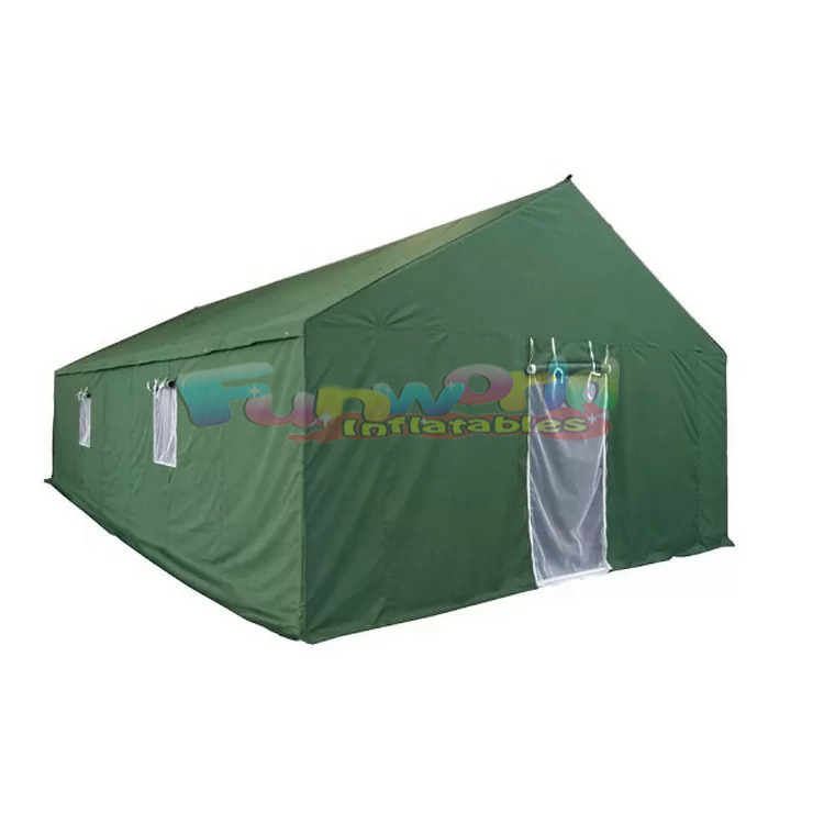 Outdoor green camping inflatable waterproof canvas emergency heavy duty rescue disaster relief tent