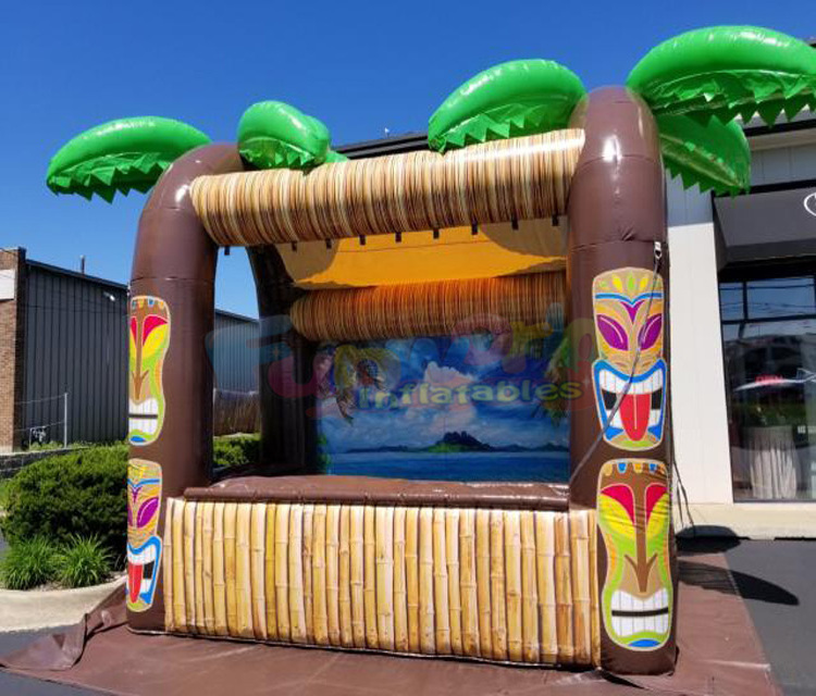 Commercial wholesale carnival barre gonflable de tiki palm tree tent inflatable tiki bar