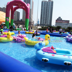 Commercial grade electric plastic water floating games inflatable battery bumper boats for sale