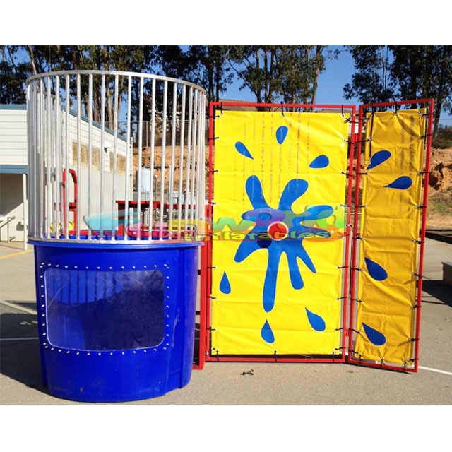 Interactive kids adults jeux gonflables commercial inflatable dunking machine dunk tank for sale