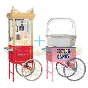 Carnival party supplies sugar floss maker popcorn machine with cotton candy machine for sale