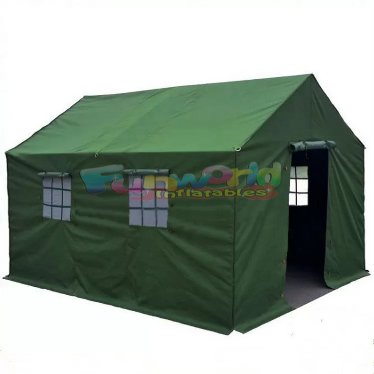 Outdoor green camping inflatable waterproof canvas emergency heavy duty rescue disaster relief tent