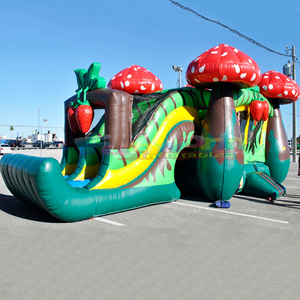 Outdoor kids party moonkwalk castillo hinchable bouncing castles combo jumping inflatable strawberry bounce house with slide