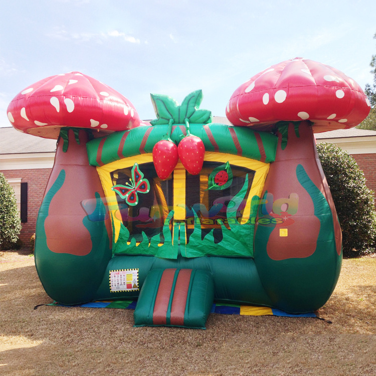 Outdoor kids party moonkwalk castillo hinchable bouncing castles combo jumping inflatable strawberry bounce house with slide