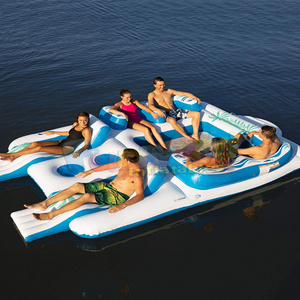 Commercial wholesale lake island toy 6 person jeux de bateau gonflable inflatable water boat