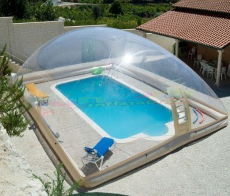 Carpa inflable para cubierta de piscina transparent air dome tent inflatable clear swimming pool cover