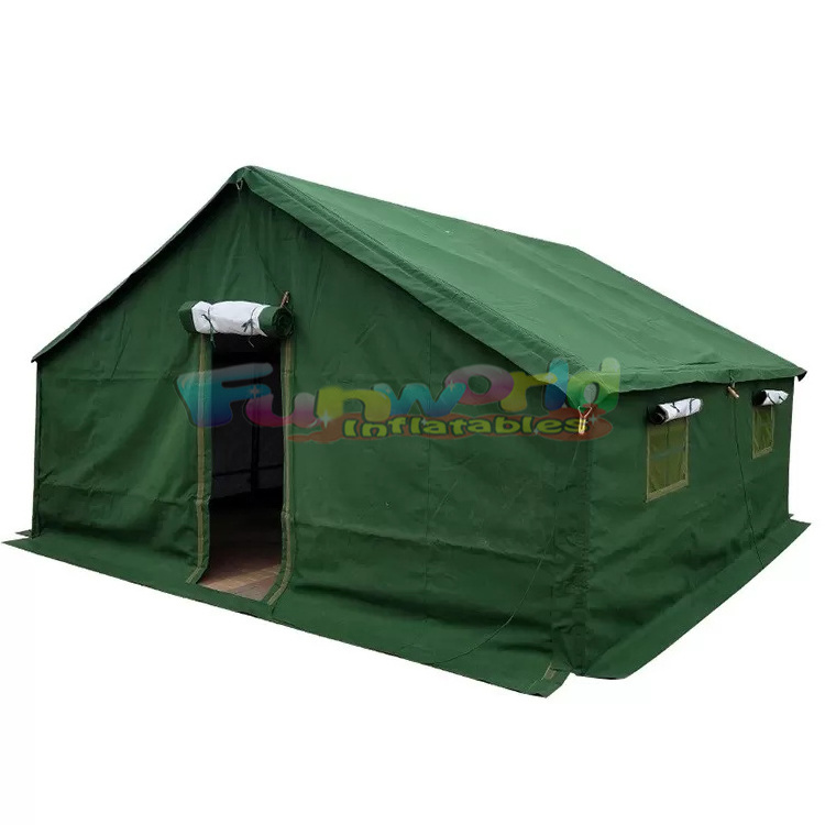 Outdoor green camping inflatable waterproof canvas emergency heavy duty rescue disaster relief tent