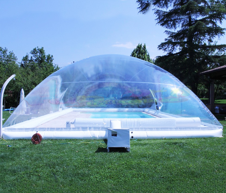 Carpa inflable para cubierta de piscina transparent air dome tent inflatable clear swimming pool cover