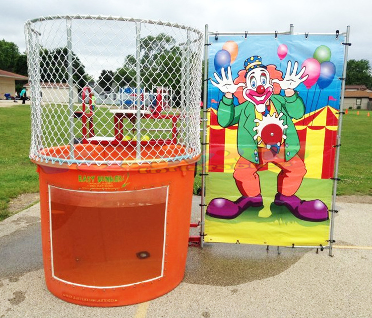 Outdoor portable easy safe dunker dunking booth machine inflatable kids dunk tank games