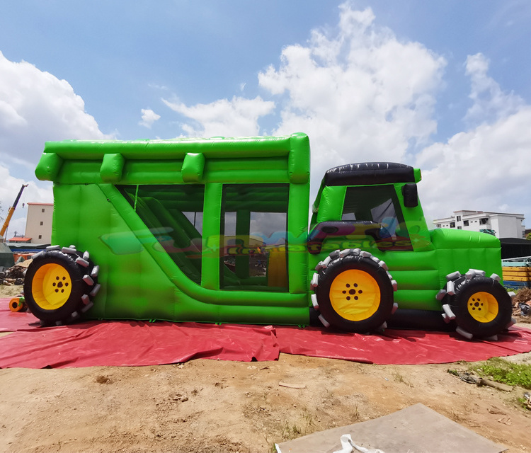 Outdoor commercial grade kids jumping castle aire de jeux gonflable inflatable monster truck bounce house with slide