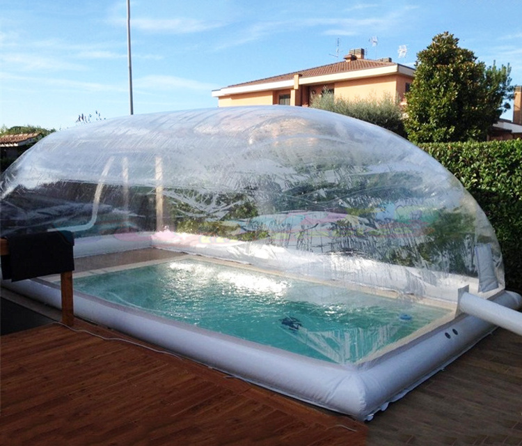 Carpa inflable para cubierta de piscina transparent air dome tent inflatable clear swimming pool cover