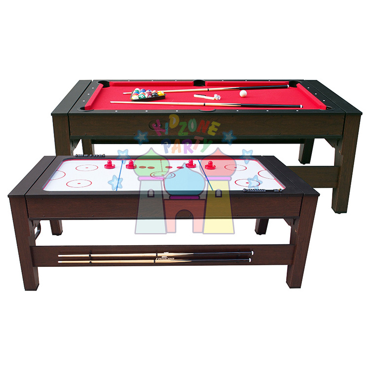 Indoor entertainment sport games 2-in-1 pool table 7ft red air hockey billardhockey for sale