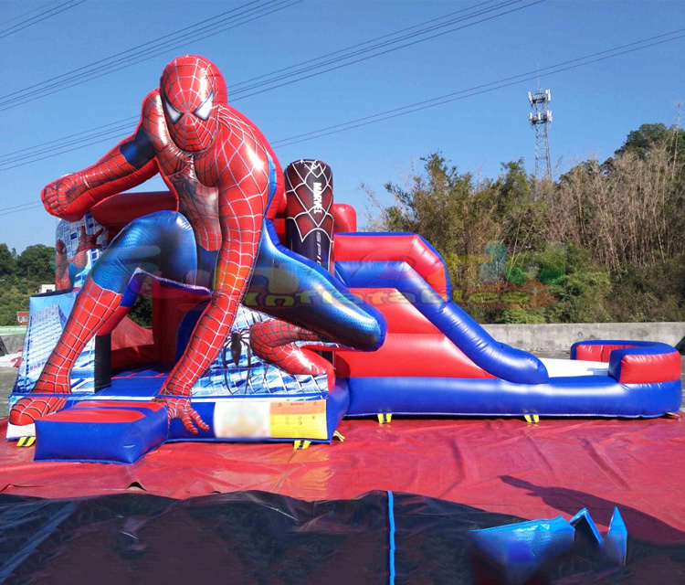 Commercial castillo inflable spider man bounce house party jumpers inflatable bouncer spiderman combo waterslide