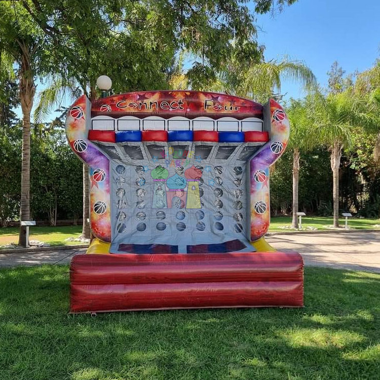 Commercial grade outdoor carnival party interactive sports connect four inflatable basketball goal games