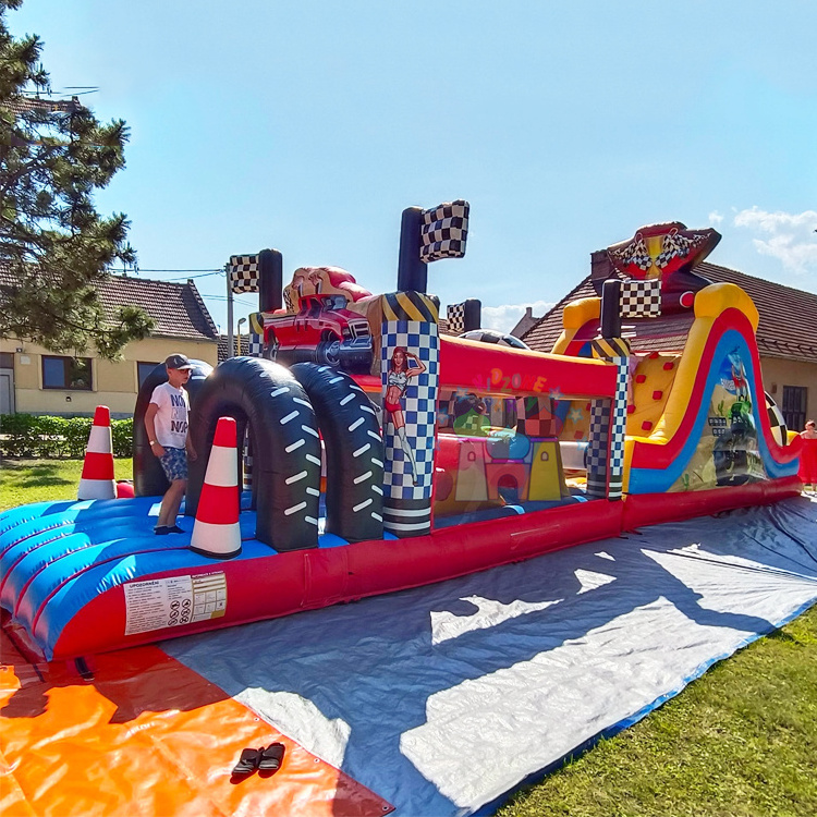 Outdoor commercial giant inflatable bounce house piepusama skerslu josla monster truck obstacle course