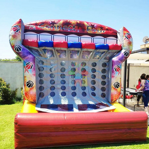 Commercial grade outdoor carnival party interactive sports connect four inflatable basketball goal games