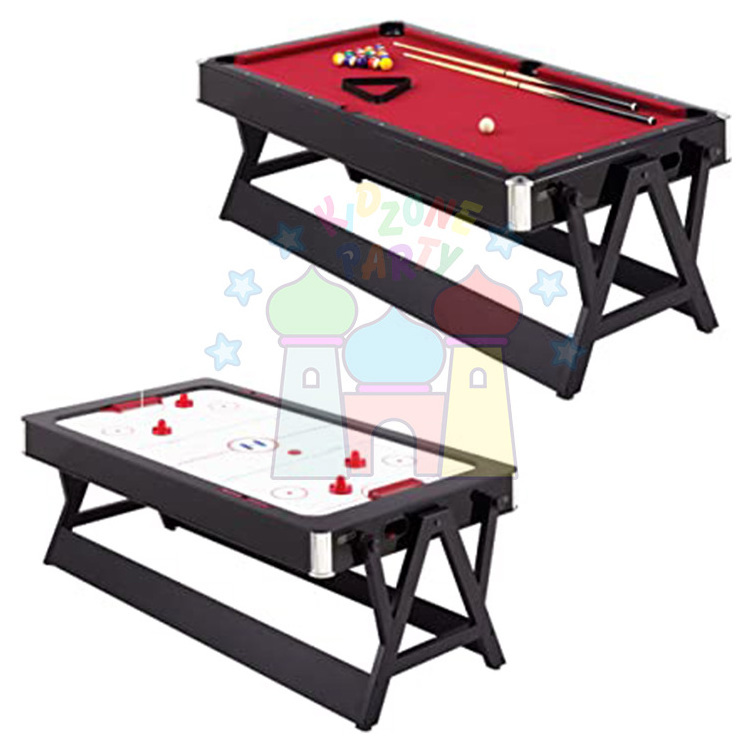 Indoor entertainment sport games 2-in-1 pool table 7ft red air hockey billardhockey for sale