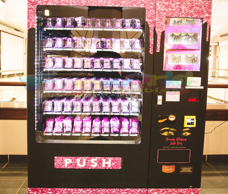 Outdoor shopping mall girls beauty make up booth lashes hair eyelash vending machine