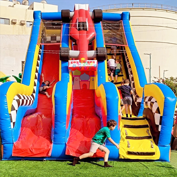 Commercial outdoor giant jumping castle play house jump toboggan gonflable monster truck inflatable dry slide