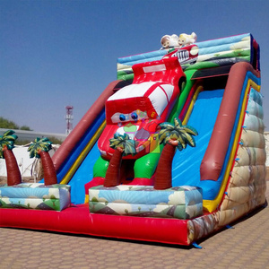 Commercial outdoor giant jumping castle play house jump toboggan gonflable monster truck inflatable dry slide