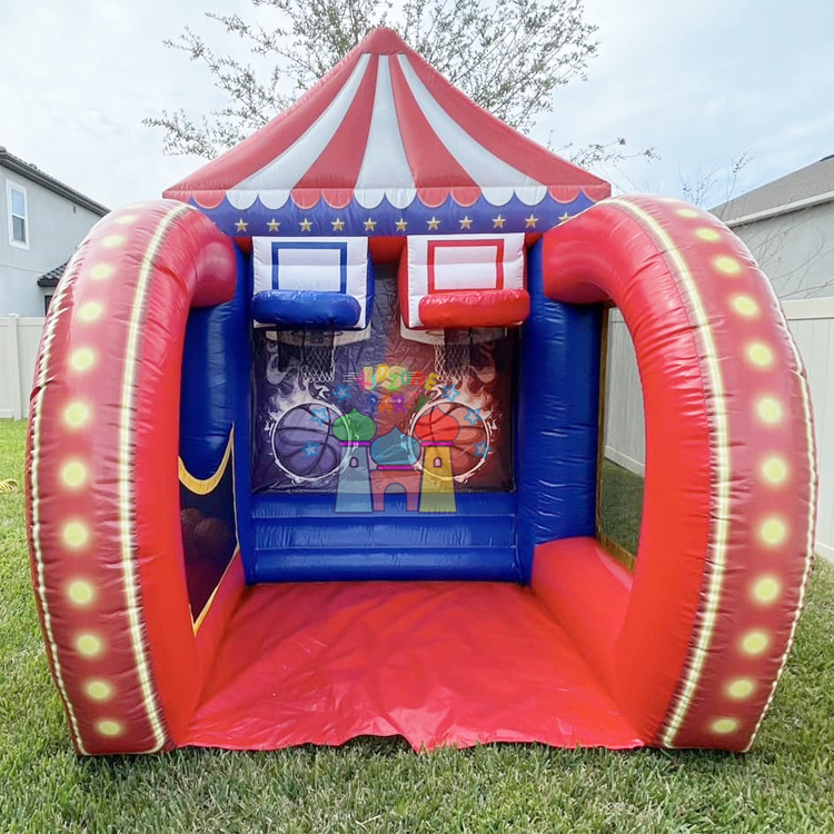 Commercial grade outdoor carnival party interactive sports connect four inflatable basketball goal games