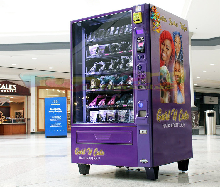 Outdoor shopping mall girls beauty make up booth lashes hair eyelash vending machine