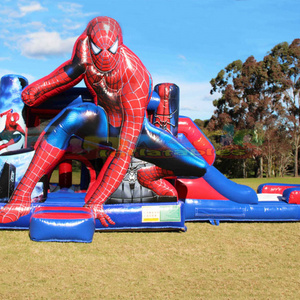 Commercial castillo inflable spider man bounce house party jumpers inflatable bouncer spiderman combo waterslide