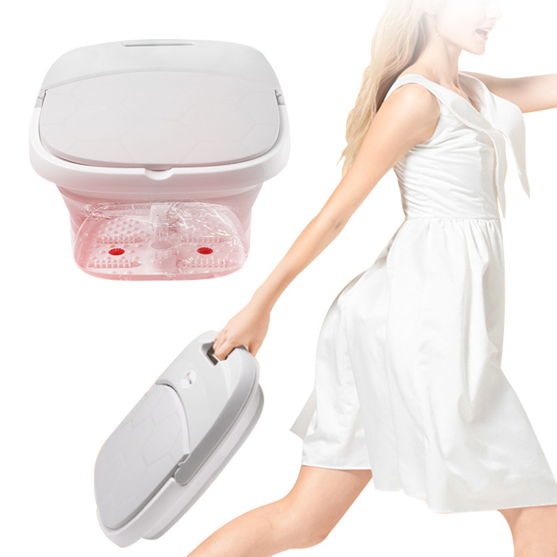 Multifunctional Foot Massager Fast Heating Bubbles and Vibration Pedicure Foot Soak Tub with Massage Rollers