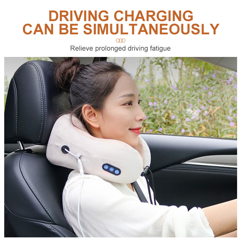 Best Selling Products 2024 Travel Car Home Electric Vibrating Heating U Shape Neck Massager Pillow Neck Massage Pillow