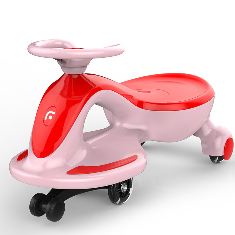 2023 goodly new design kids twist car wiggle car swing car with silent flashing wheels for commuting