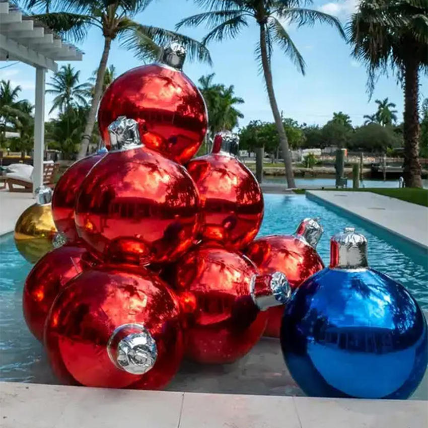 Inflatable Christmas Decoration Tree Balloon PVC Reflective Inflatable Mirror Balls Hanging Giant Inflatable Mirror Ball