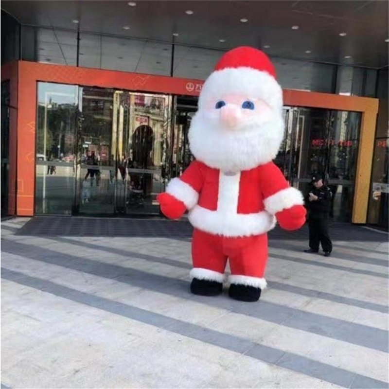 2.5m Plush inflatable adults santa claus costume mascots Inflatable Christmas Suit costume with blower