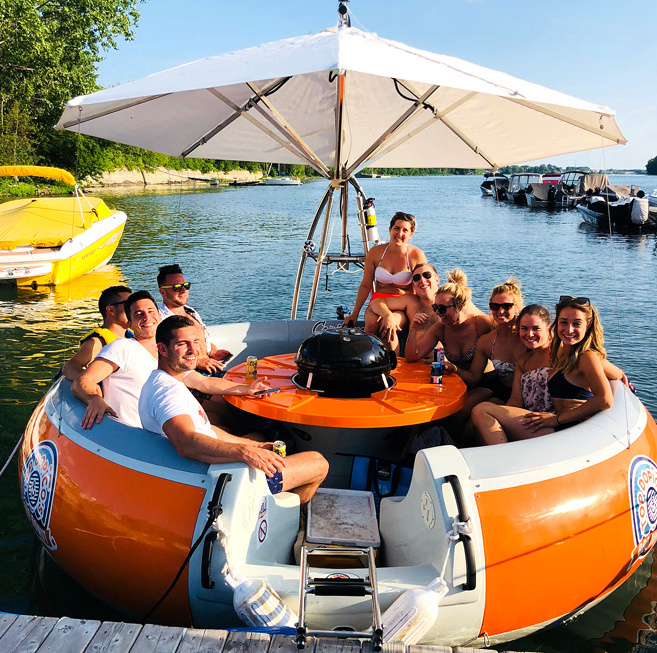 Waterpark Adult Party Entertainment BBQ Boat Electric Leisure BBQ Donut Boat Grill Boat